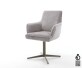 Chaise-pivotante Heira-Flex avec accoudoirs côtelé gris argenté pied de chaise 4 branches aspect titane pivotement sur 360° ressorts ensachés 5